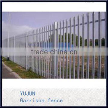 Powder coated horizontal steel garrison fence design