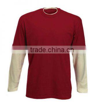 Two Tone Mens Long Sleeve Tshirts