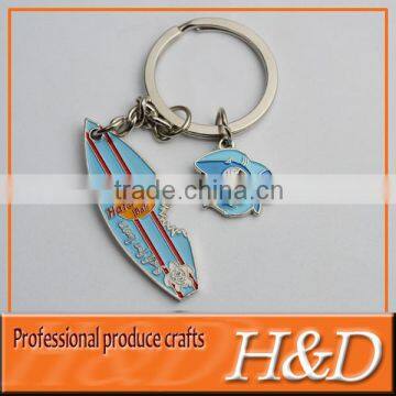 Blue board shape custom printed keyrings