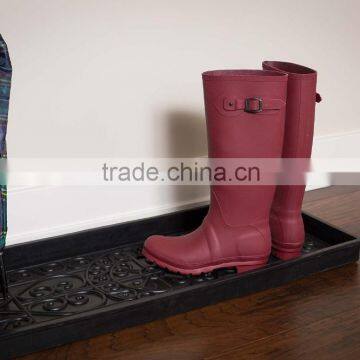 Home Rubber Boot Tray 34 Inch Decorative Boot Tray Waterproof for Indoor or Outdoor Use Dog Cat Food Mat photo-3