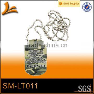 Camouflage metal military dog tag