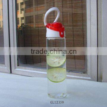 wide mouth boro glass water bottle with lid