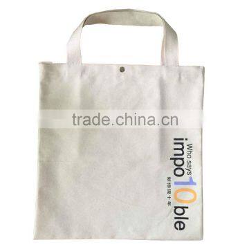 Organic China Canvas Tote Bag With Inner Pocket and Metal Button