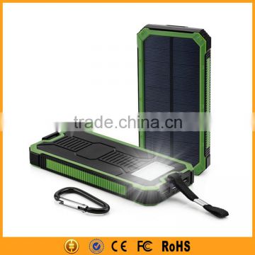 customized 12000mah outdoor waterproof solar power bank