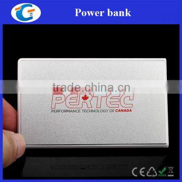 card size slim power bank 2200mah with laser engraved logo