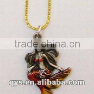 Alloy Mermaid Pendant, Metal Necklace Pendant