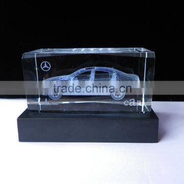 Black rectangle plastic LED light base with power adaptor for crystal display