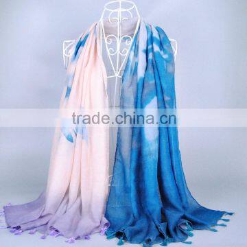 Ombre Scarfs Pendant Watercolor Impress Pattern Scarf women new fashion shawl Voile Scarves 180*110