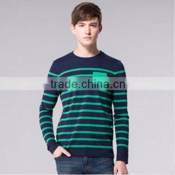 Fashion Long Sleeves Striped Mens T Shirts