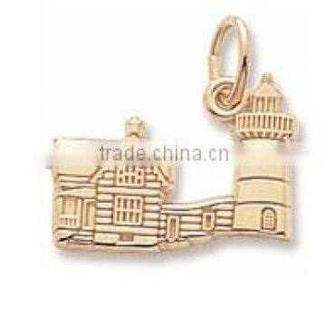Zinc Alloy 3 Dimensional Charms Cape Neddick Lighthouse Charms And Pendants for Bracelet