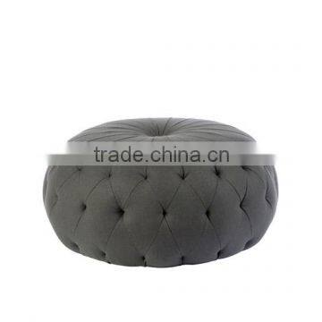 Gray fabric round ottoman HDOT112