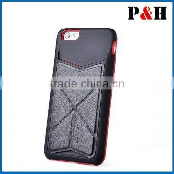 New TPU+PU Back Skin Case Cover With Card Slots Standing for IPhone6,6 Plus photo-3