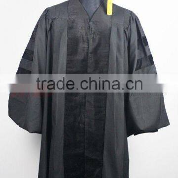 Deluxe Doctoral Graduation Tam and Gown Matte Black-US