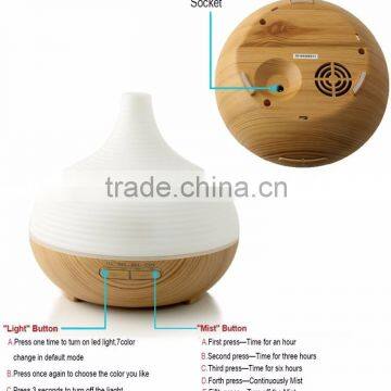 Changing Colored LED Lights Waterless Auto Shut-off Adjustable Mist Wooden Aroma Diffuser Bottle photo-6
