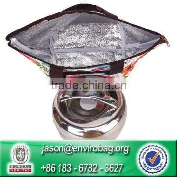 Custom Cheap Reusable Aluminium Foil Lunch Bag With Zipper Closure Insulated Cooler Bag