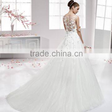 A43 Beautiful Zuhair Murad Lace Applique Wedding Party Gown Full Length Long Train Button Back Princess Wedding Dresses photo-4