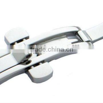 Stainless Steel butterfly clasp buckle with double press button for watch bands and bracelets for unisex watch collection