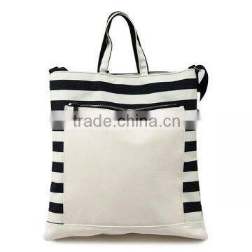 Simple Canvas Tote Bags With Black And White Stripe