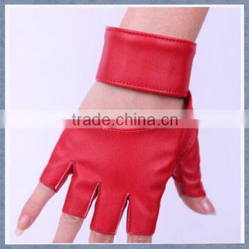 Manufacturing Lady Half Finger Leather Glove Short Finger