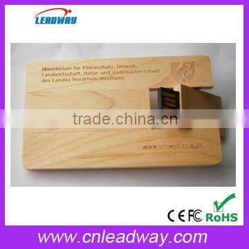 engraving logo wood usb flash drive card shape wood usb