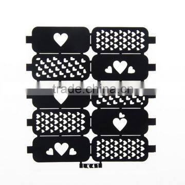 heart to feel private label hollow stencil nail sticker for girls