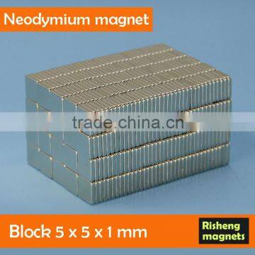 Neodymium Permanent Magnetic 5x5x1mm blocks water meter magnet