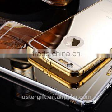 Factory outlet ! Luxury mirror case for iPhone 6 metal bumper mobile phone case