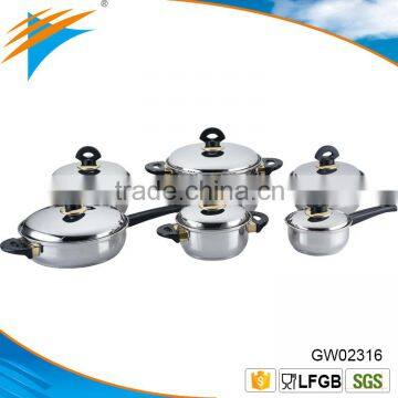 12pcs Stainless Steel Cookware Set Saucepan Casserole Pan