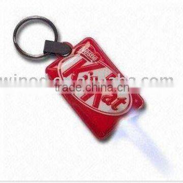 Pomotional gift PVC led keychain with light