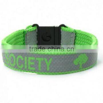 Personalized logo reflective polyester wristband