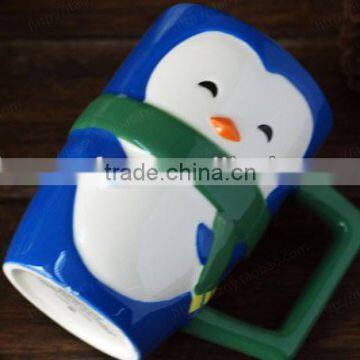 ceramic penguin mug dolomite handpaint mug OEM welcome