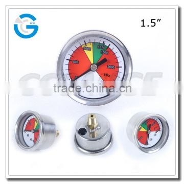 High quality 1.5 inch stainless steel brass internal fire system manometer