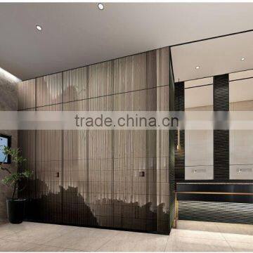 Interior decorative glass wall, ceramic silkscreen laminated glass, ceramic frit partition glass