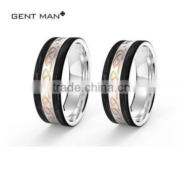2016 Fashion Carbon Fiber Ring Stainless Steel Ring Design for Women Models for Women's Rings photo-3