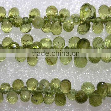 Natural Peridot Faceted Drops