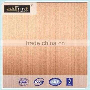 Excellent Quality Decorative Hairline Ti- Gold Rose Finish Stainless Steel Sheet for Elevator