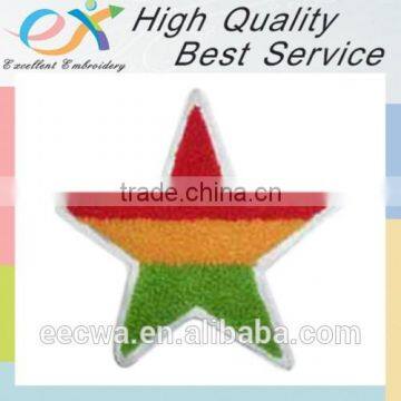 high quality sew-on chenille embroidery star