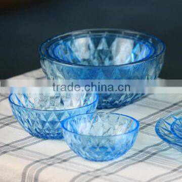 glass diamond bowl with painting colours\dinnerware for soap,fruit,vegatable and so on