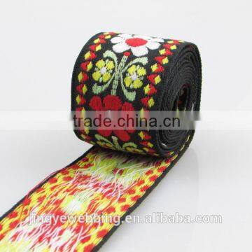 40mm custom ribbon colorful pattern jacquard Polyester Cotton webbing