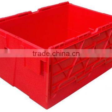 600*420*462mm Plastic Attached Lid Tote Box