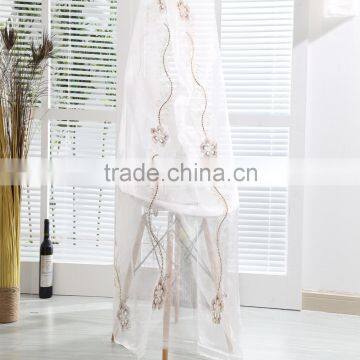 Top Quality Ready Made Embroidery Voile Curtain for Hotel Bedroom Curtain Drapery
