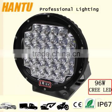 brightest Working light 3d spot beam 9'' round light bar 96w led work light