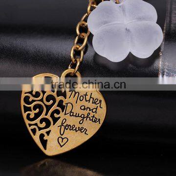 In Stock Charm Key Chain Mother and Daughter Forever Love Heart Keychain Keyring For Gift