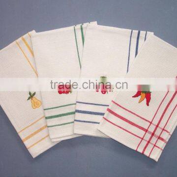 100% cotton waffle dish towel with embroidery China supplier wholesale alibaba