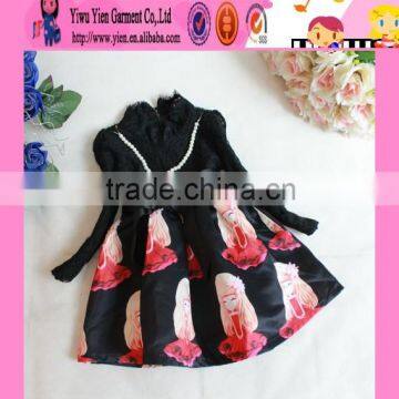 2015 Wholesale Hot Sale Children Without Dress Autumn Long Sleeve  Latest Beautiful Children Dress
