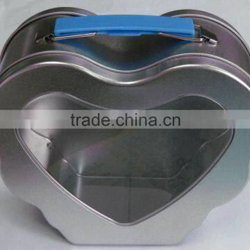 Wholesale metal PVC candy tin boxes with plastical handle