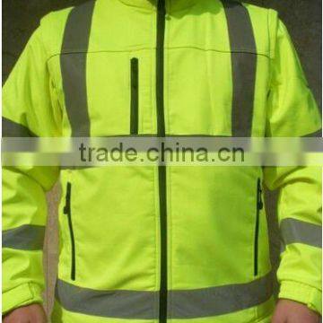 Hi Vis safety yellow orange winter reflective running mens jacket