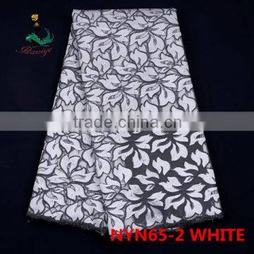Haniye 2016 Wholesale Embroidery Tulle Lace Fabric African Net Lace Fabric for Nigerian Party/NYN65 photo-2