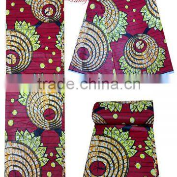 2016 popular holland dutch wax fabric super wax african hollandais wax fabric in red