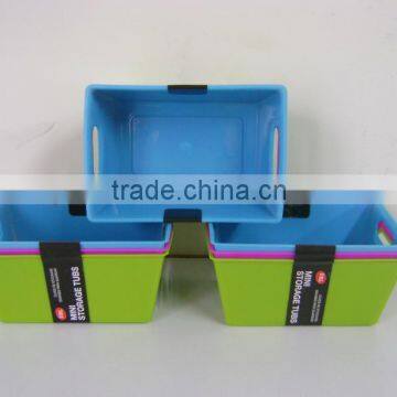 Set of 3 rect. plastic mini storage tubs #TG82234